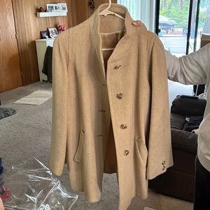 Vintage Women’s Ivory Colored Wool Pea Coat